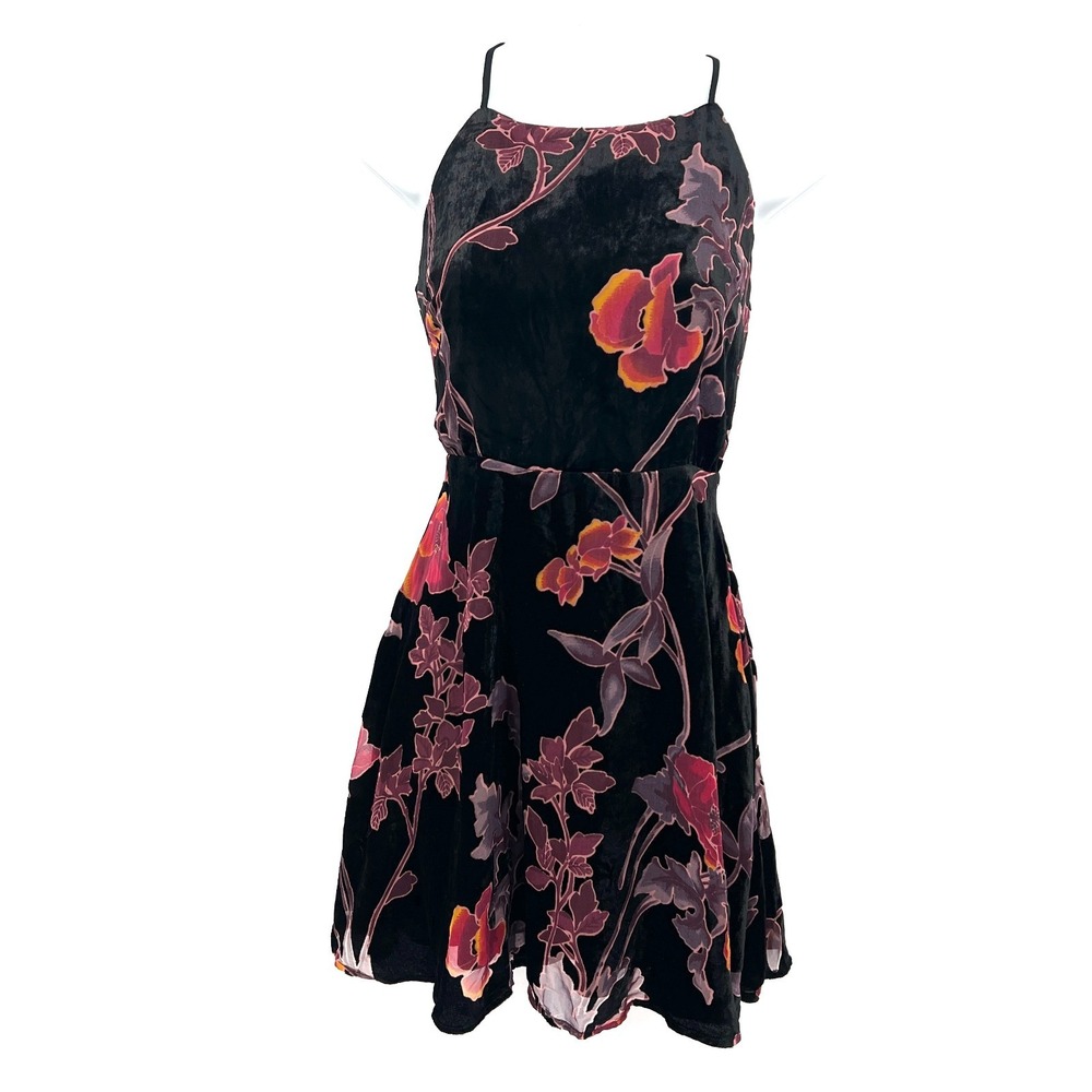 Whimsigoth retro velvet burnout dress witchy dark romance floral Hommage S